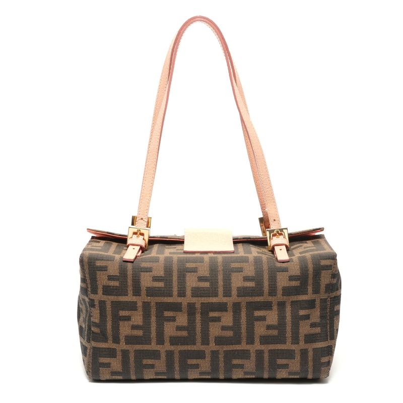 Fendi Handbag Zucca Canvas Flower Motif