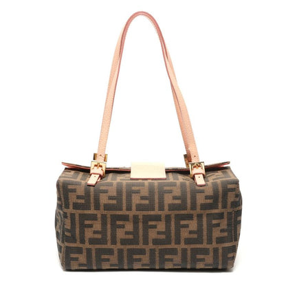 Fendi Handbag Zucca Canvas Flower Motif