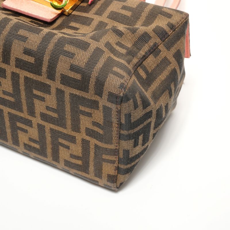 Fendi Handbag Zucca Canvas Flower Motif