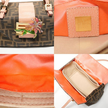 Fendi Handbag Zucca Canvas Flower Motif