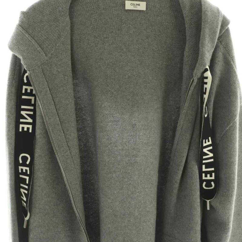 Celine Oversized Zip Hoodie Knit Zip Up Cashmere Wool Jacket