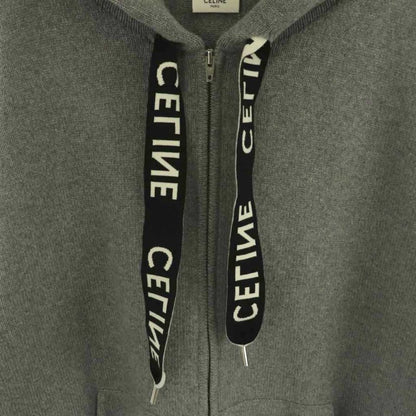 Celine Oversized Zip Hoodie Knit Zip Up Cashmere Wool Jacket