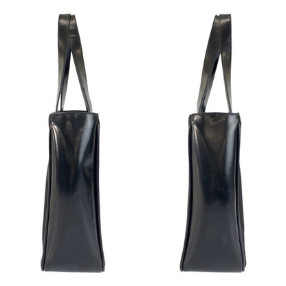 Prada Tessuto Black Silver Nylon Leather Handbag