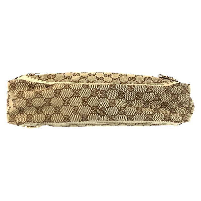 Gucci Beige Gold GG Canvas Leather Tote