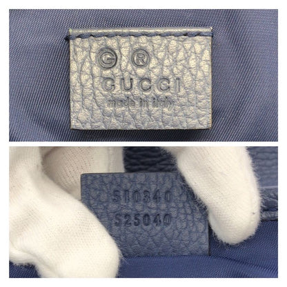 Gucci Beige Blue Silver GG Canvas Leather Shoulder Bag