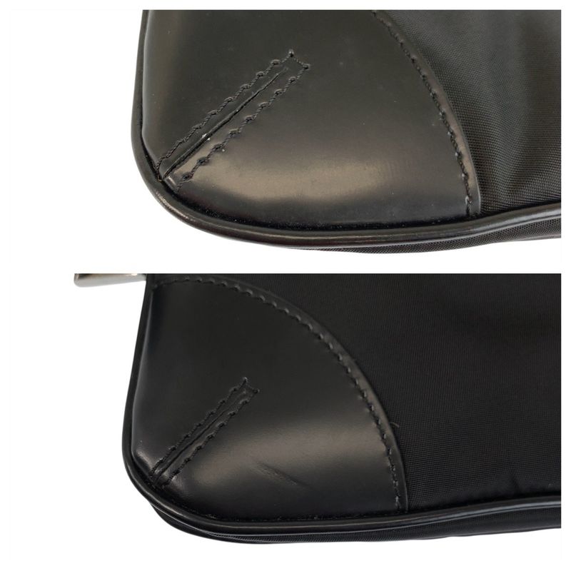 Prada Tessuto Black Nylon Leather Belt Bag