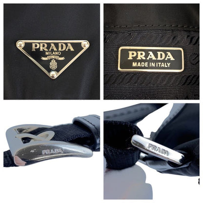 Prada Tessuto Black Nylon Leather Belt Bag
