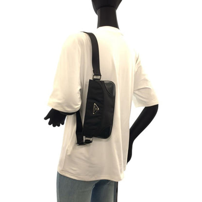 Prada Tessuto Black Nylon Leather Belt Bag