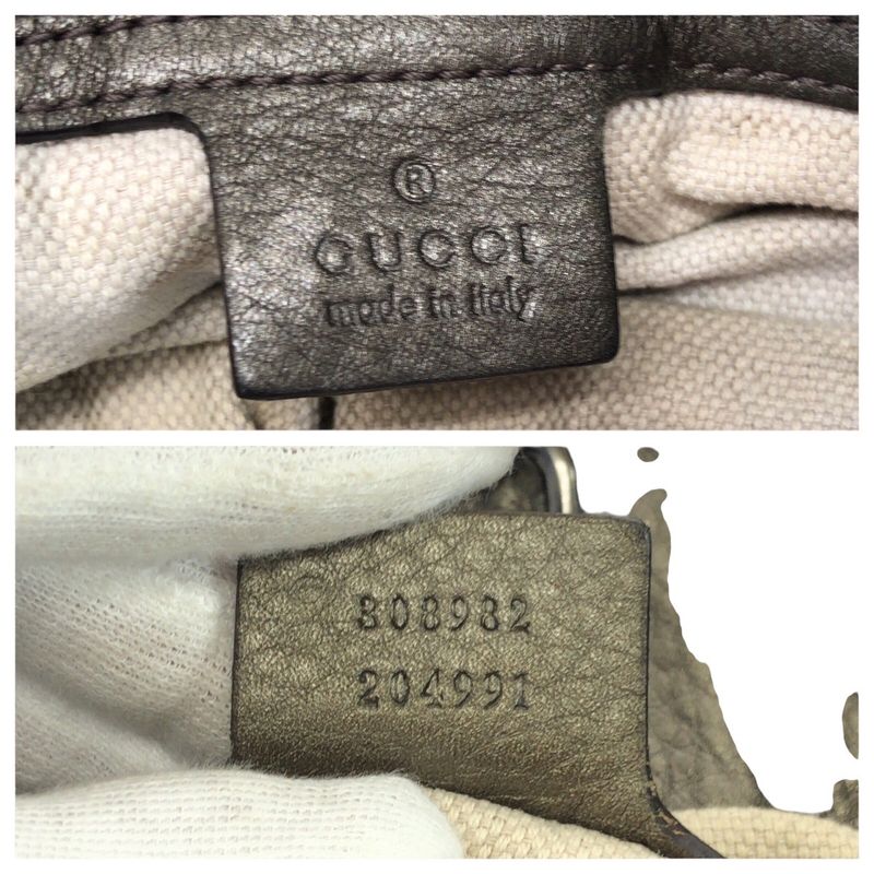 Gucci Soho Tassel Gray Gunmetal Leather Chain Shoulder Bag Tote
