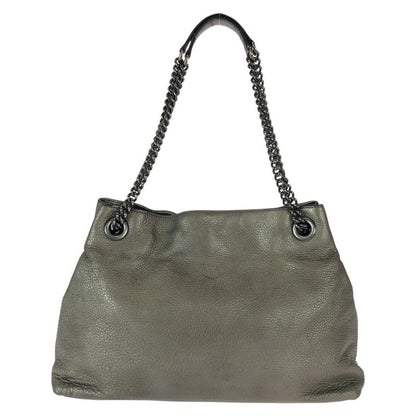 Gucci Soho Tassel Gray Gunmetal Leather Chain Shoulder Bag Tote