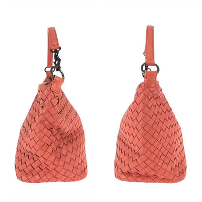 Bottega Veneta Intrecciato Pink Salmon Leather Shoulder Bag Salmon