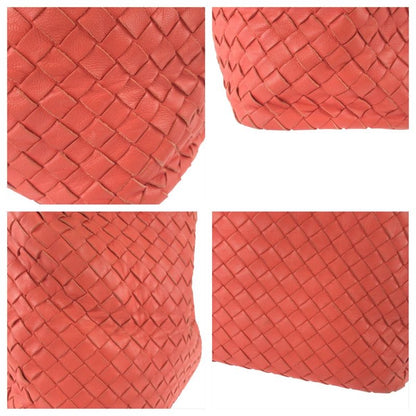 Bottega Veneta Intrecciato Pink Salmon Leather Shoulder Bag Salmon