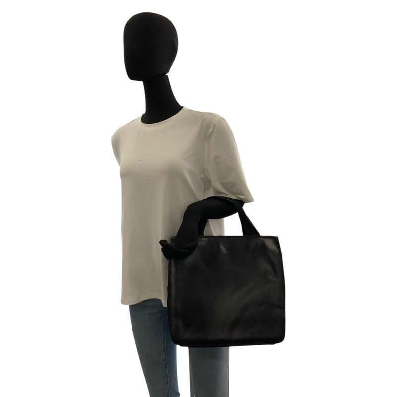 Prada Tessuto Black Silver Leather Nylon Tote