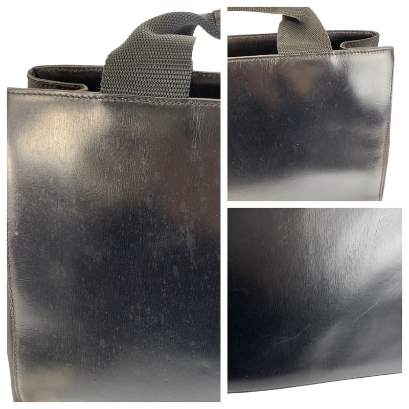 Prada Tessuto Black Silver Leather Nylon Tote