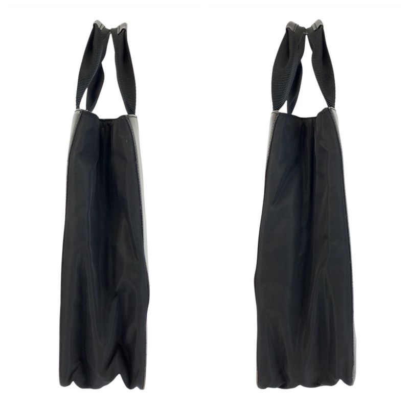 Prada Tessuto Black Silver Leather Nylon Tote
