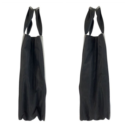 Prada Tessuto Black Silver Leather Nylon Tote