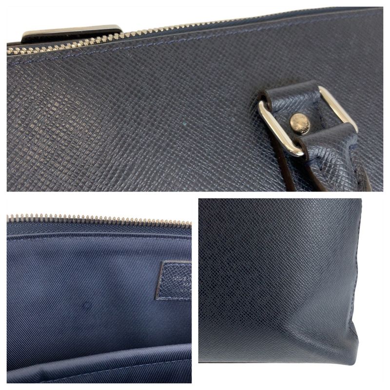 Louis Vuitton Taiga Anton Ocean Navy Silver Business Bag