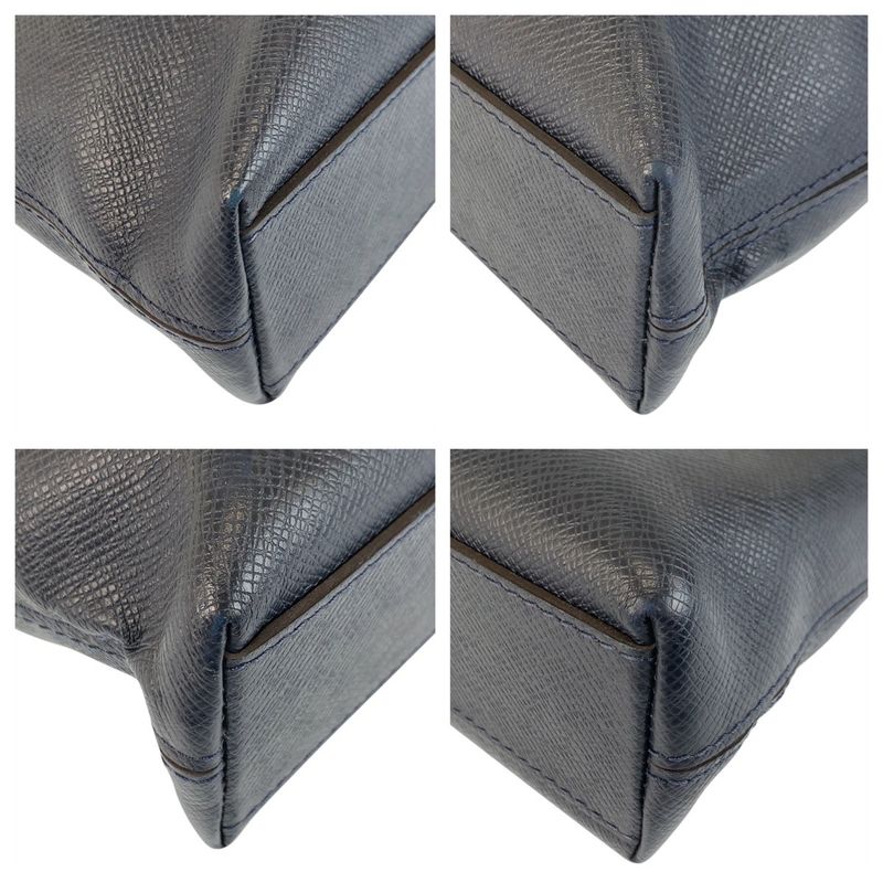 Louis Vuitton Taiga Anton Ocean Navy Silver Business Bag