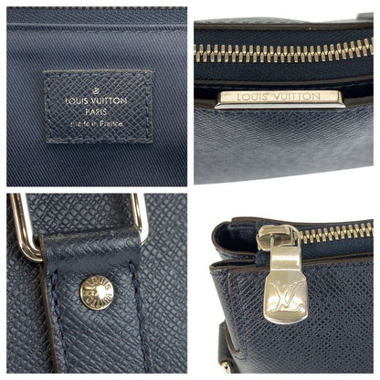 Louis Vuitton Taiga Anton Ocean Navy Silver Business Bag