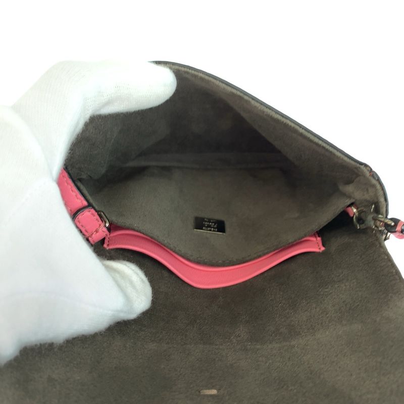 Fendi Monster Star Micro Baguette Pink Silver Shoulder Bag