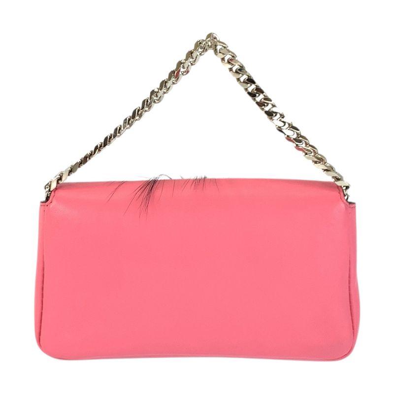 Fendi Monster Star Micro Baguette Pink Silver Shoulder Bag