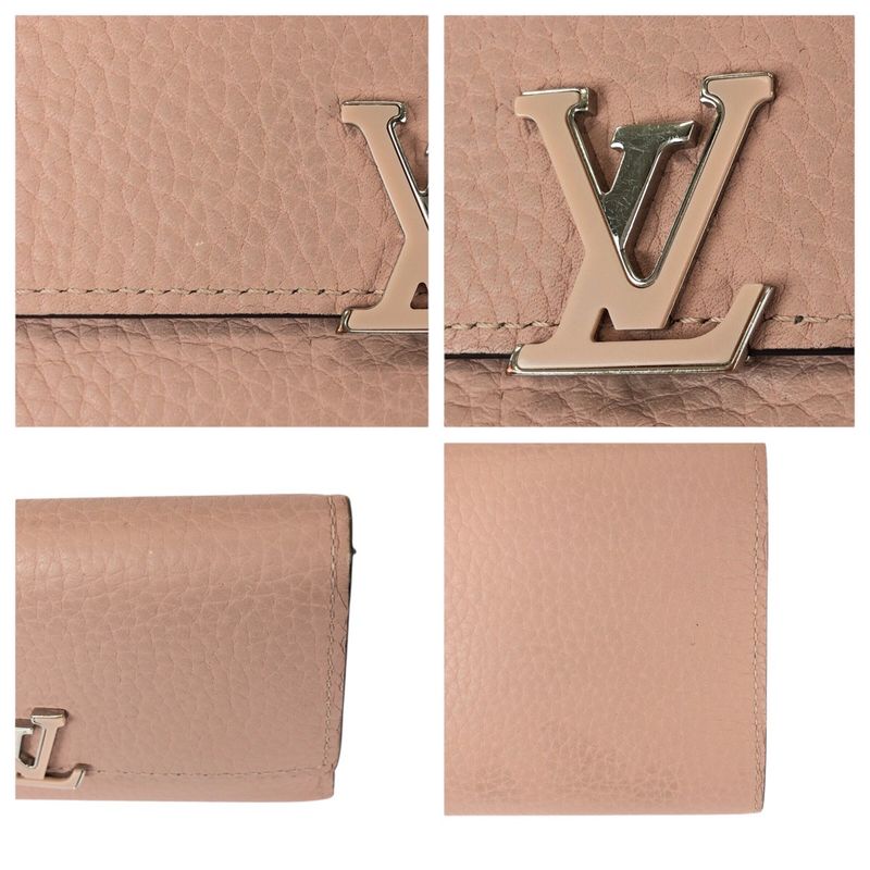 Louis Vuitton Portefeuille Capucines Compact Pink Silver Leather