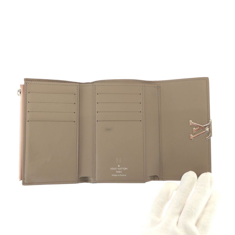 Louis Vuitton Portefeuille Capucines Compact Pink Silver Leather