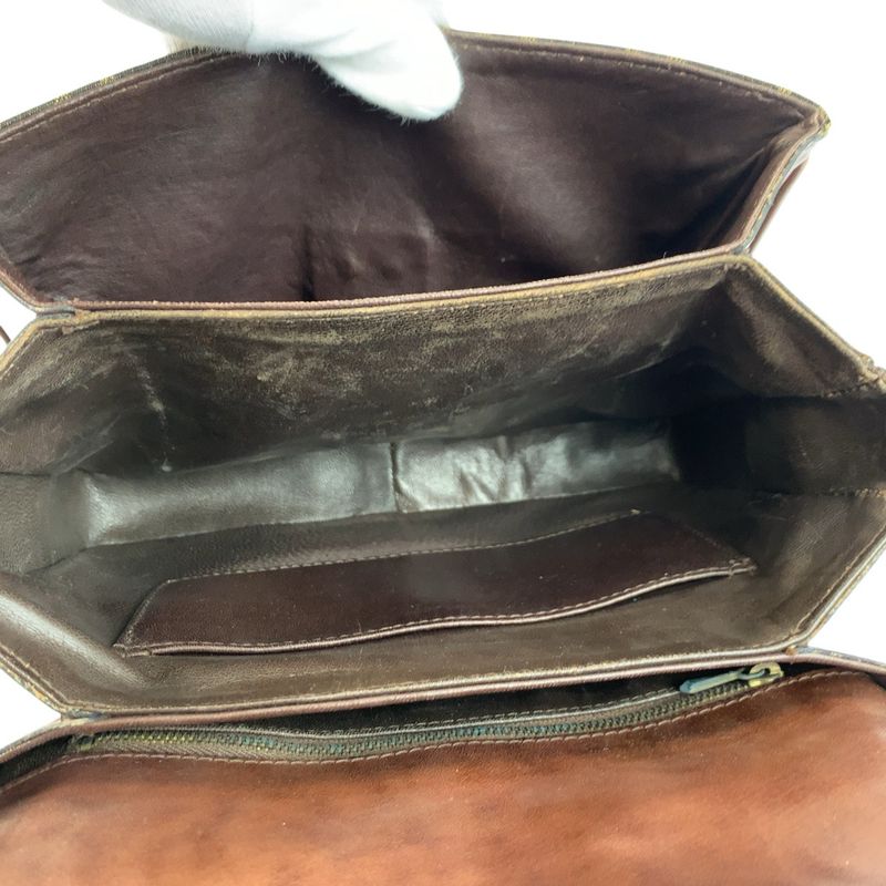 Fendi Vintage Zucca Brown Gold Canvas Leather Shoulder Bag Pochette