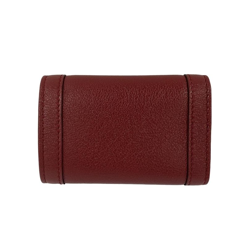Gucci Key Case GG Marmont Bamboo Closure Red Beige 6 Hooks Leather Key Holder X