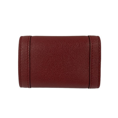 Gucci Key Case GG Marmont Bamboo Closure Red Beige 6 Hooks Leather Key Holder X