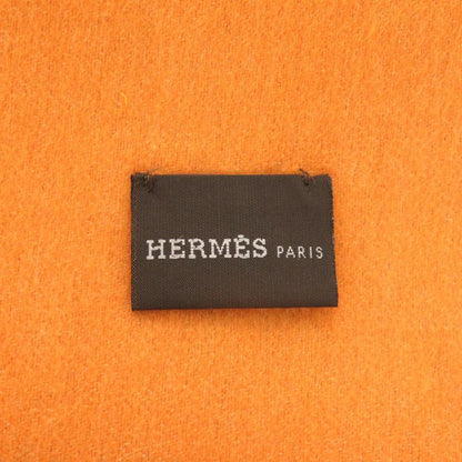 Hermes Logo Cashmere Orange Scarf