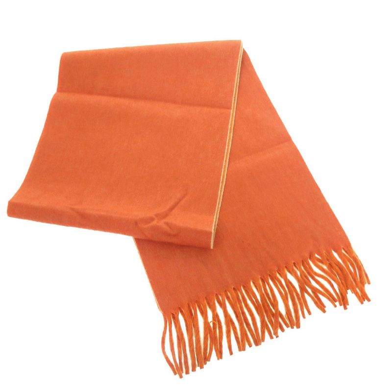 Hermes Logo Cashmere Orange Scarf