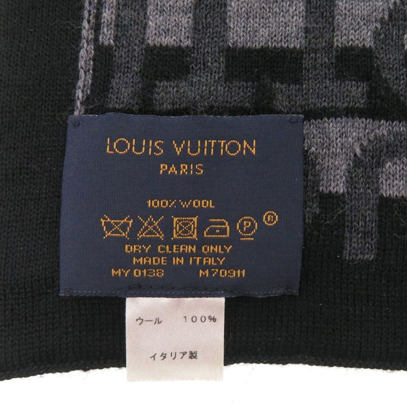 Louis Vuitton Echarpe LV Split Wool Anthracite Scarf Gray