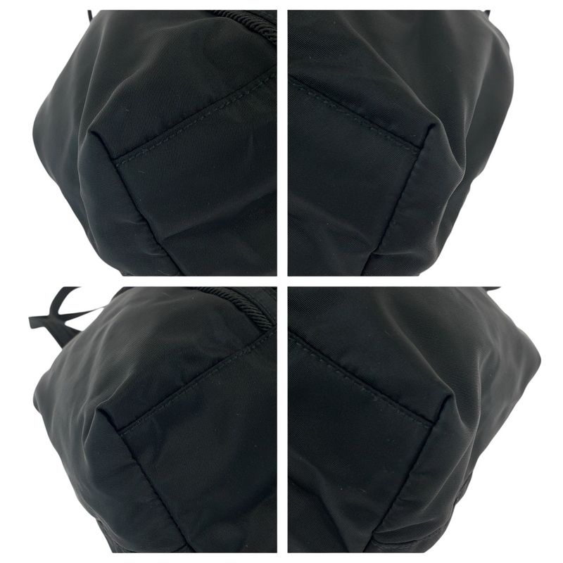 Prada Tessuto Black Silver Nylon Shoulder Bag Tote