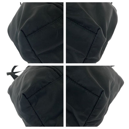 Prada Tessuto Black Silver Nylon Shoulder Bag Tote