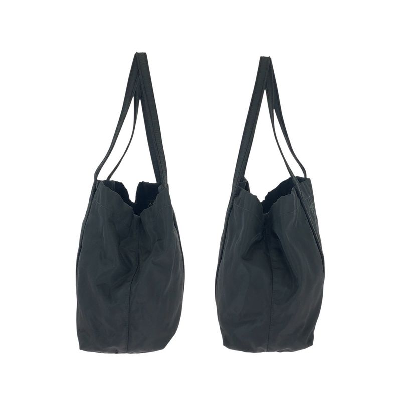 Prada Tessuto Black Silver Nylon Shoulder Bag Tote