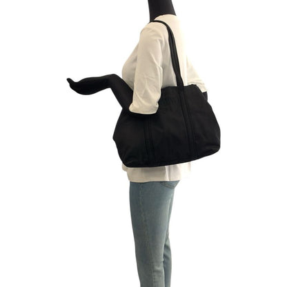 Prada Tessuto Black Silver Nylon Shoulder Bag Tote