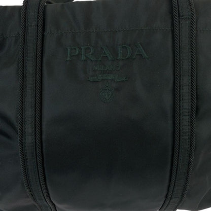 Prada Tessuto Black Silver Nylon Shoulder Bag Tote