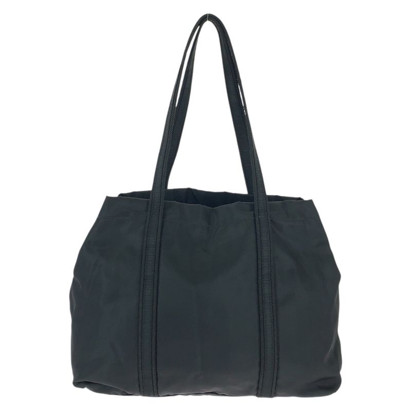 Prada Tessuto Black Silver Nylon Shoulder Bag Tote