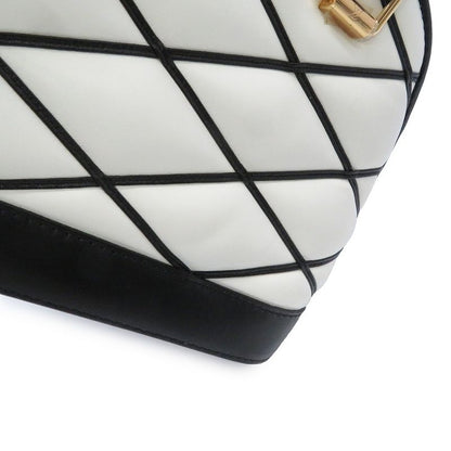 Louis Vuitton Lamb Leather Alma BB 2-Way Shoulder Bag Black White Noir