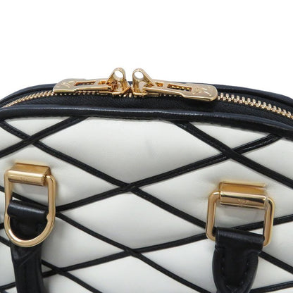 Louis Vuitton Lamb Leather Alma BB 2-Way Shoulder Bag Black White Noir