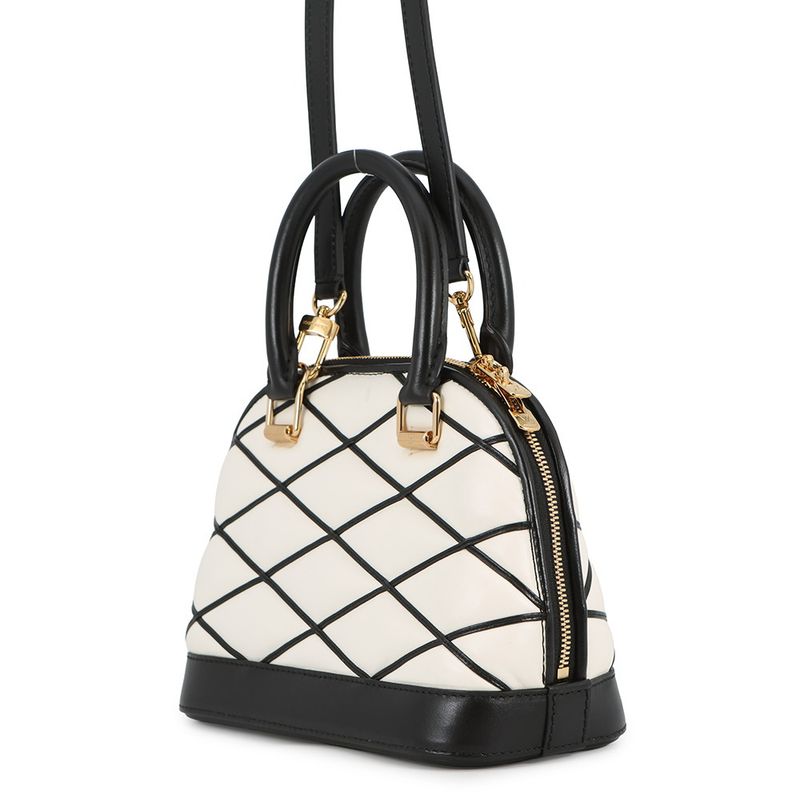 Louis Vuitton Lamb Leather Alma BB 2-Way Shoulder Bag Black White Noir