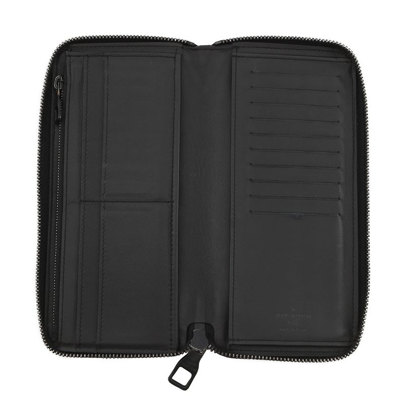 Louis Vuitton Wallet Monogram Taurillon Leather Zippy Vertical Noir Black