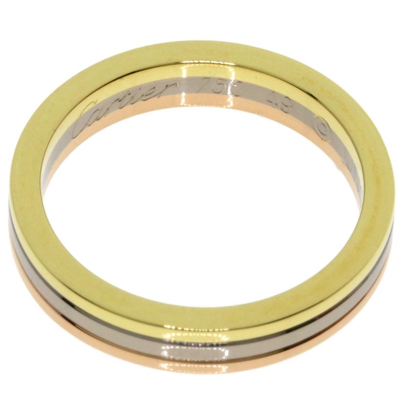 Cartier Three Color 49 Ring 18K Yellow Gold 18K White Pink