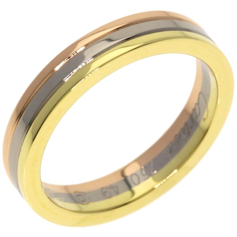 Cartier Three Color 49 Ring 18K Yellow Gold 18K White Pink