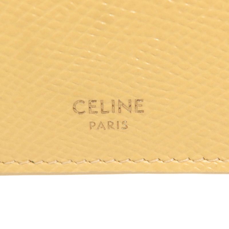 Celine Trifold Compact Wallet Bifold Leather Yellow- Yellow
