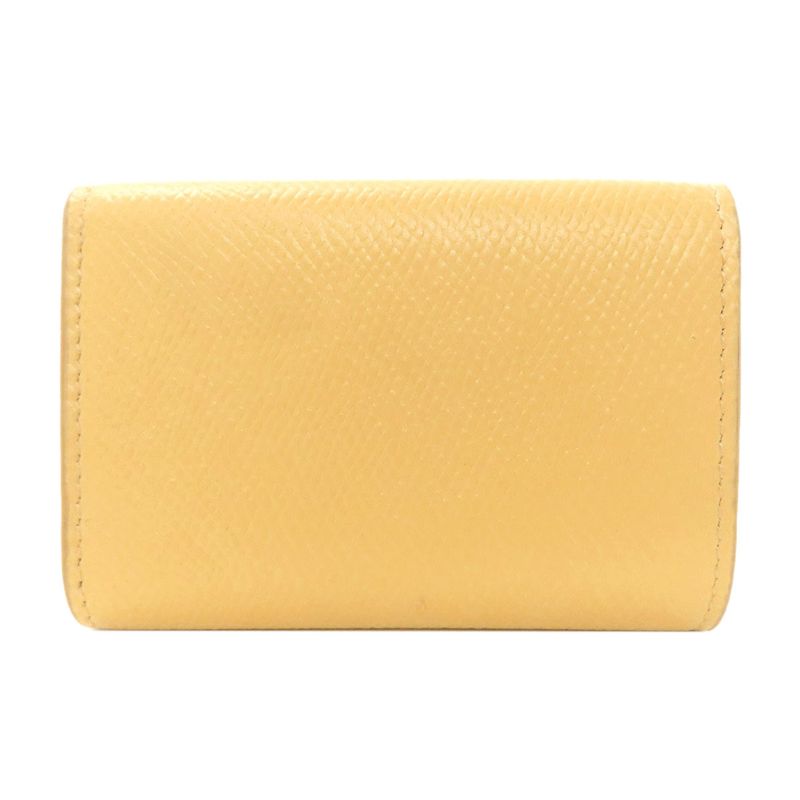 Celine Trifold Compact Wallet Bifold Leather Yellow- Yellow
