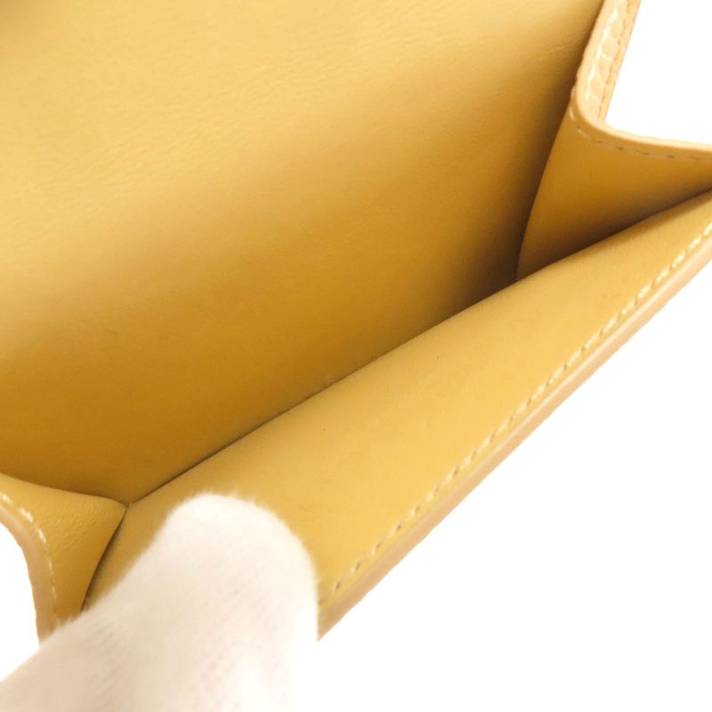 Celine Trifold Compact Wallet Bifold Leather Yellow- Yellow