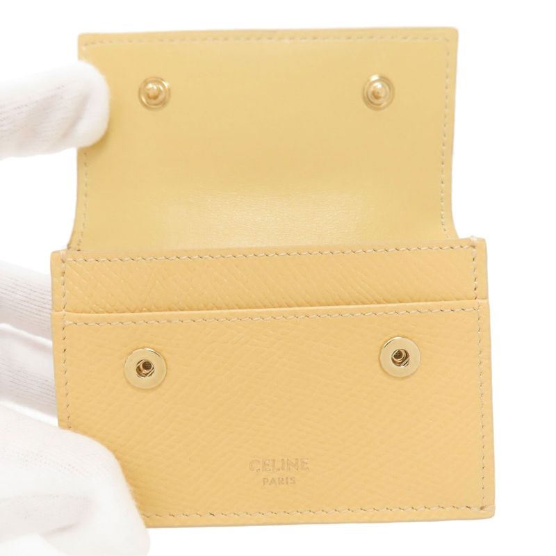 Celine Trifold Compact Wallet Bifold Leather Yellow- Yellow