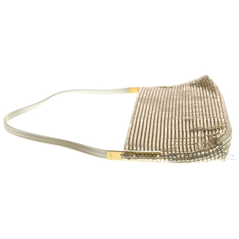 Saint Laurent Paris Suzanne Pave Crystal Satin Leather Shoulder Bag Top Handle
